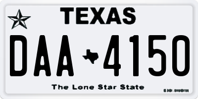 TX license plate DAA4150