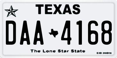 TX license plate DAA4168
