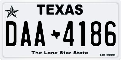 TX license plate DAA4186