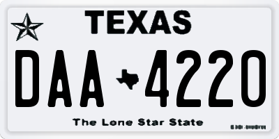 TX license plate DAA4220