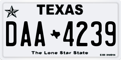TX license plate DAA4239