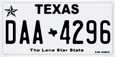 TX license plate DAA4296