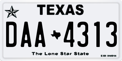 TX license plate DAA4313