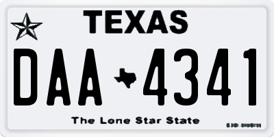 TX license plate DAA4341