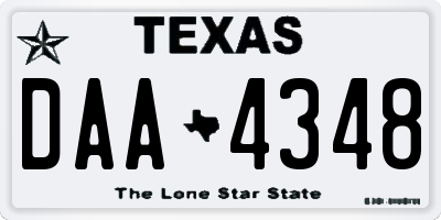 TX license plate DAA4348
