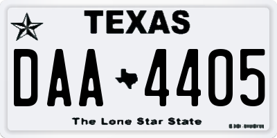 TX license plate DAA4405