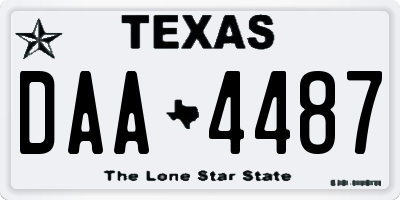TX license plate DAA4487