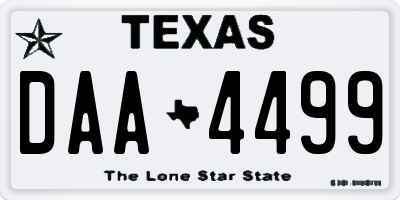 TX license plate DAA4499