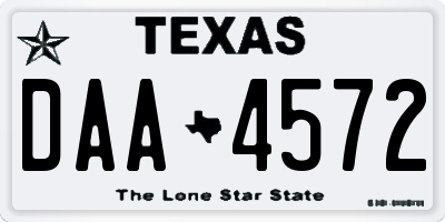 TX license plate DAA4572