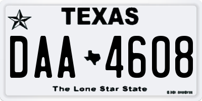 TX license plate DAA4608