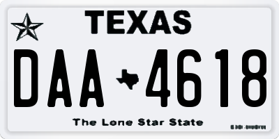 TX license plate DAA4618