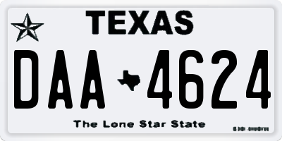 TX license plate DAA4624
