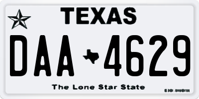 TX license plate DAA4629
