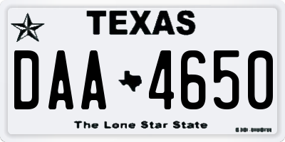 TX license plate DAA4650