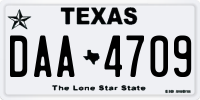 TX license plate DAA4709