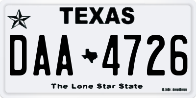 TX license plate DAA4726