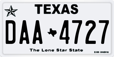 TX license plate DAA4727