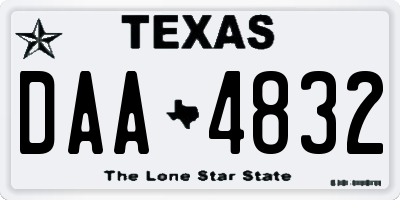 TX license plate DAA4832