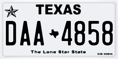 TX license plate DAA4858