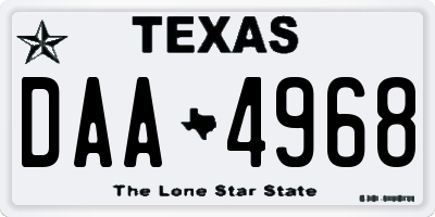 TX license plate DAA4968