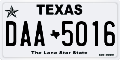 TX license plate DAA5016