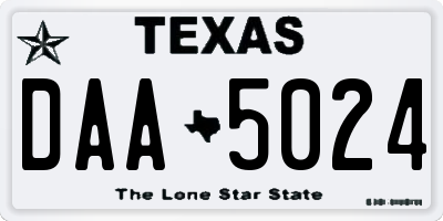 TX license plate DAA5024