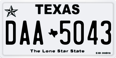 TX license plate DAA5043