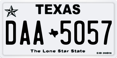 TX license plate DAA5057