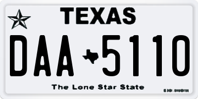 TX license plate DAA5110