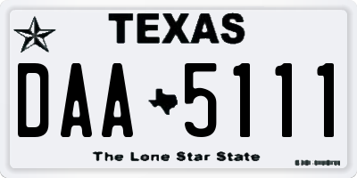 TX license plate DAA5111
