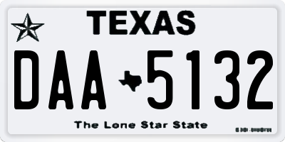 TX license plate DAA5132