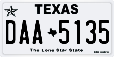 TX license plate DAA5135