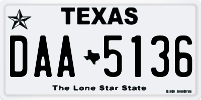 TX license plate DAA5136