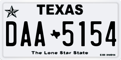 TX license plate DAA5154