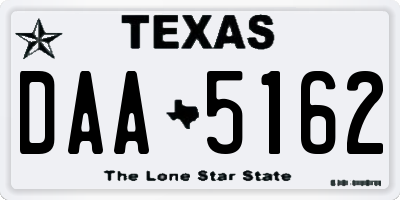 TX license plate DAA5162