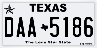 TX license plate DAA5186