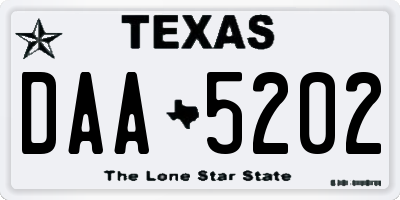 TX license plate DAA5202