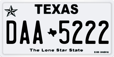 TX license plate DAA5222