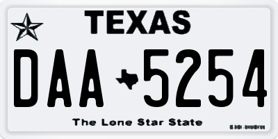 TX license plate DAA5254