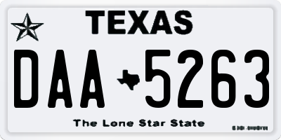 TX license plate DAA5263