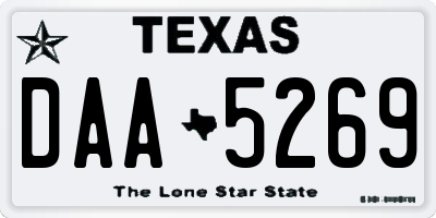 TX license plate DAA5269