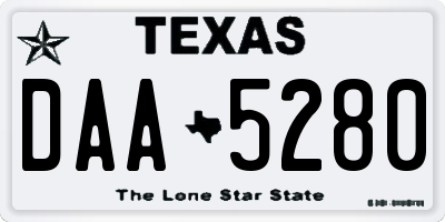 TX license plate DAA5280
