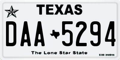 TX license plate DAA5294