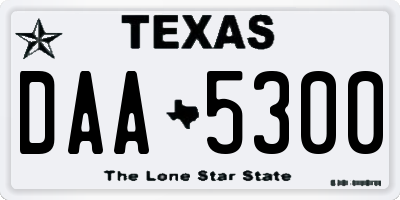TX license plate DAA5300