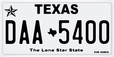 TX license plate DAA5400