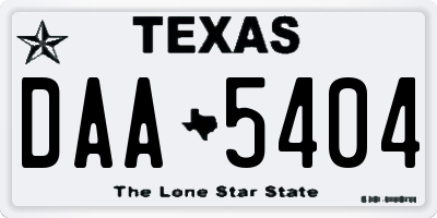 TX license plate DAA5404