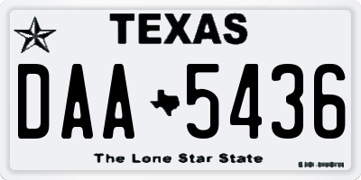 TX license plate DAA5436