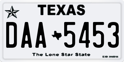 TX license plate DAA5453
