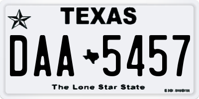 TX license plate DAA5457