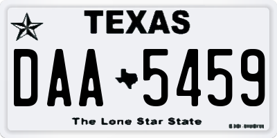 TX license plate DAA5459
